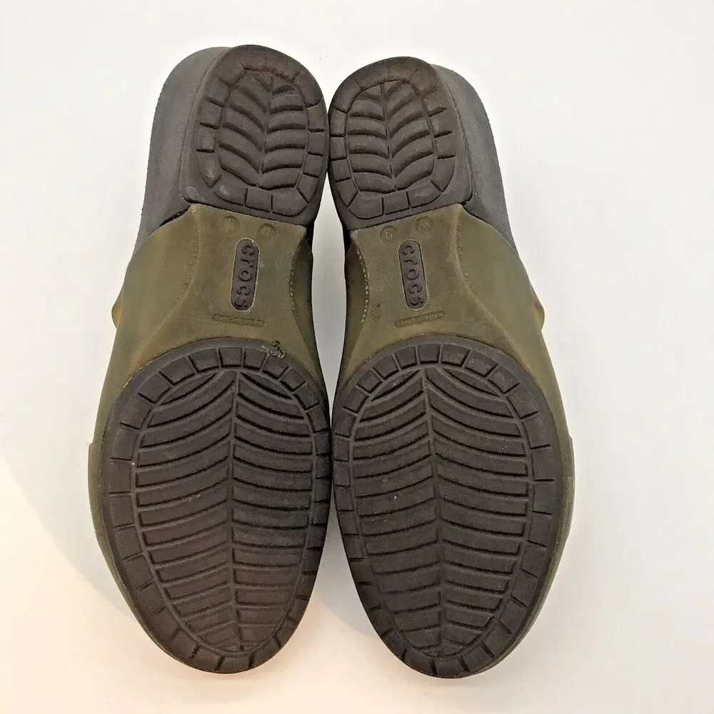 Crocs Kadee II Translucent Green Wedge Heels Women's 9 Strappy Sandals